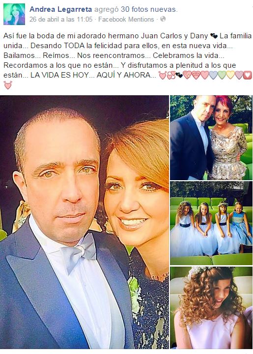 ¡guapos Andrea Legarreta Presume A Su Familia Durante Boda De Su Hermano Fotos Fusión 901 8181